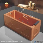 2017 New Rectangular Luxury Golden Whirlpool Hydro Massage Acrylic Bathtub Dengan 3 Pilihan Ukuran