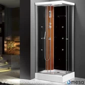 Kamar Kabin Mandi Kecil Sederhana dengan Panel Fungsi Bergaya Kayu MER-1354-G