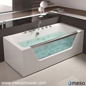 Desain Gaya Sederhana Harga Murah Jetted Whirlpool Corner Acrylic Glass Bathroom Tub Dijual