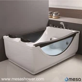 Mewah Putih Hitam ABS Kaca Bak mandi panas Pijat pusaran Jetted Bathtub Mandi dengan Harga Murah Dijual