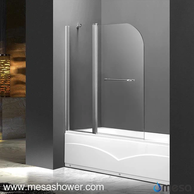 Bak mandi pancuran tanpa bingkai Pivot Door of Tempered Glass Material