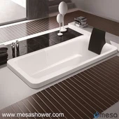 Desain Sederhana Bentuk Benang Akrilik Putih Drop-in Soaking Hot Tub