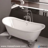 Romantic luxury Double-Ended Slipper Bath Tub Dengan Chrome Clawfoot