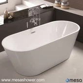 Acrylic Freestanding Oval Shape Deep Soaking Tub